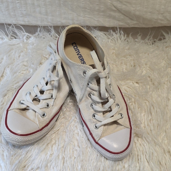 Converse Shoes - Converse White Sneakers with Red Accents